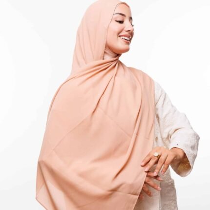 شال كريب حريري بالبوني "النينجا" - نحاسي داكن