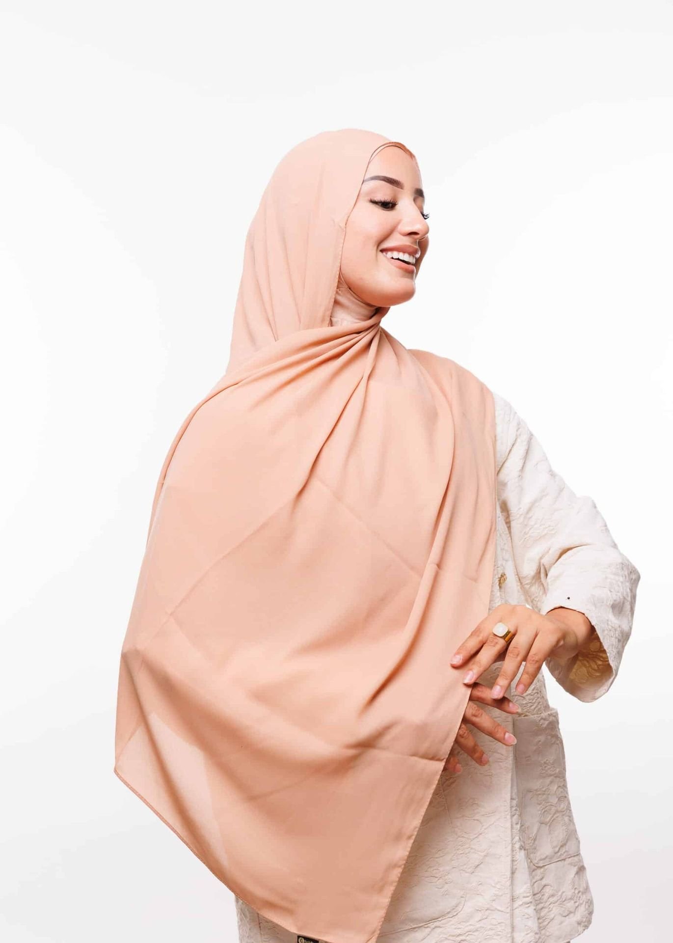 شال كريب حريري بالبوني "النينجا" - نحاسي داكن